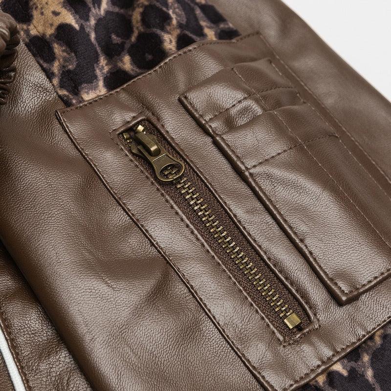 Leopard Print PU Jacket