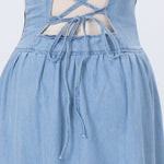 Denim Blue Sleeveless Strappy Maxi Dress