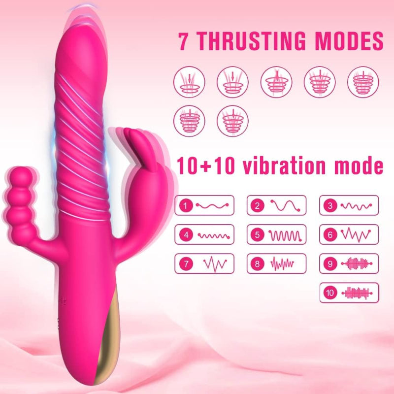 FUN MATES Rabbit Vibrator 3 in 1 Vibrator - runwayfashionista.com
