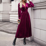 Luxe Velvet: Wine Red Lace Dress