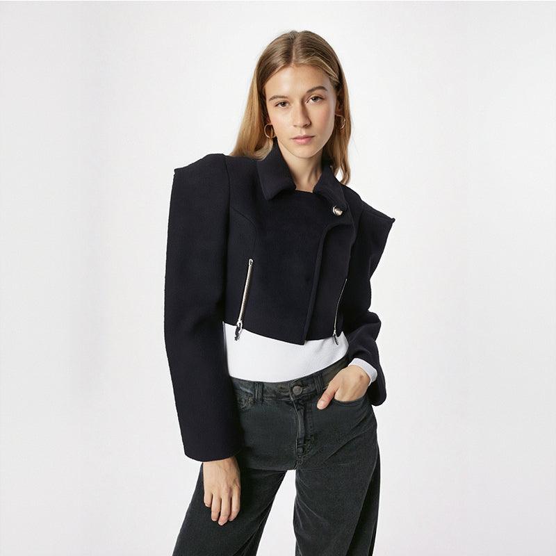 Wide Shoulder Short Coat