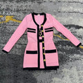 V-neck button up cardigan jacket short vest half skirt Sets