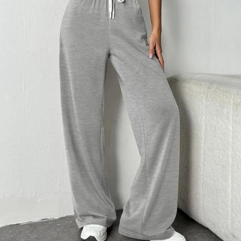 Drawstring Wide Leg Pants with Pockets -runwayfashionista.com