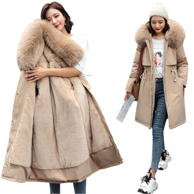 Big Fur Collar with Fleece Jacket