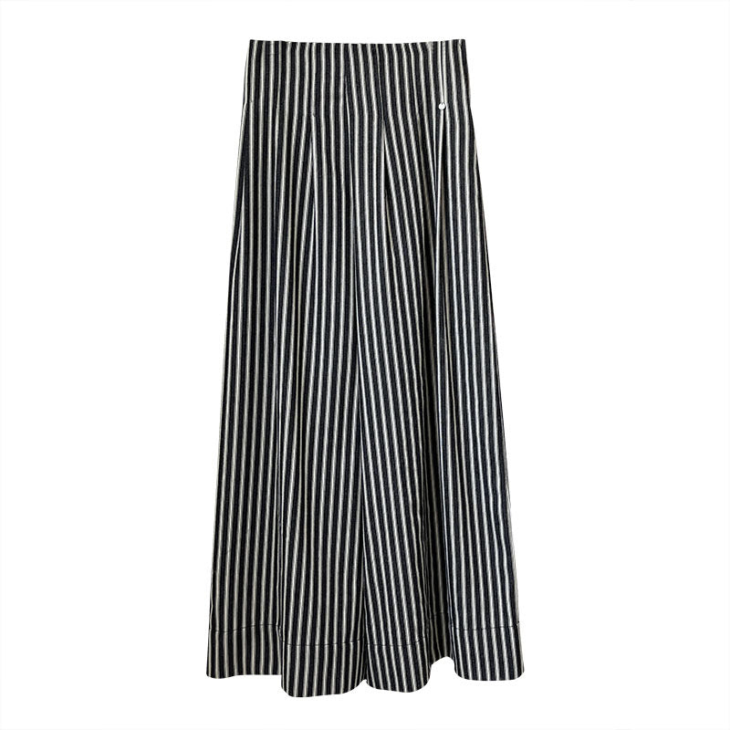 Versatile Striped Wide Leg Pants