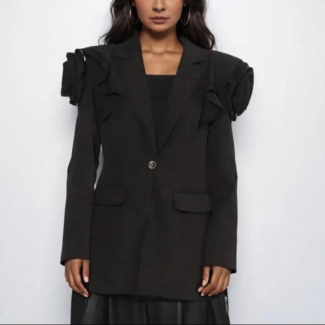 Long sleeve temperament blazer - runwayfasionista.com