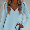 V-Neck Long Sleeve T-Shirt - runwayfashionista.com