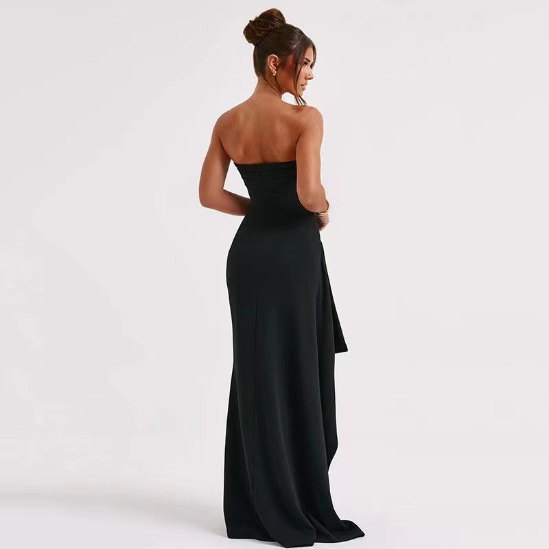 Backless High Slit Evening Dress