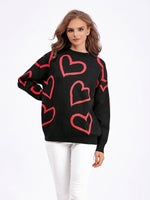O Neck Heart-shaped Sweaters - runwayfashionista.com
