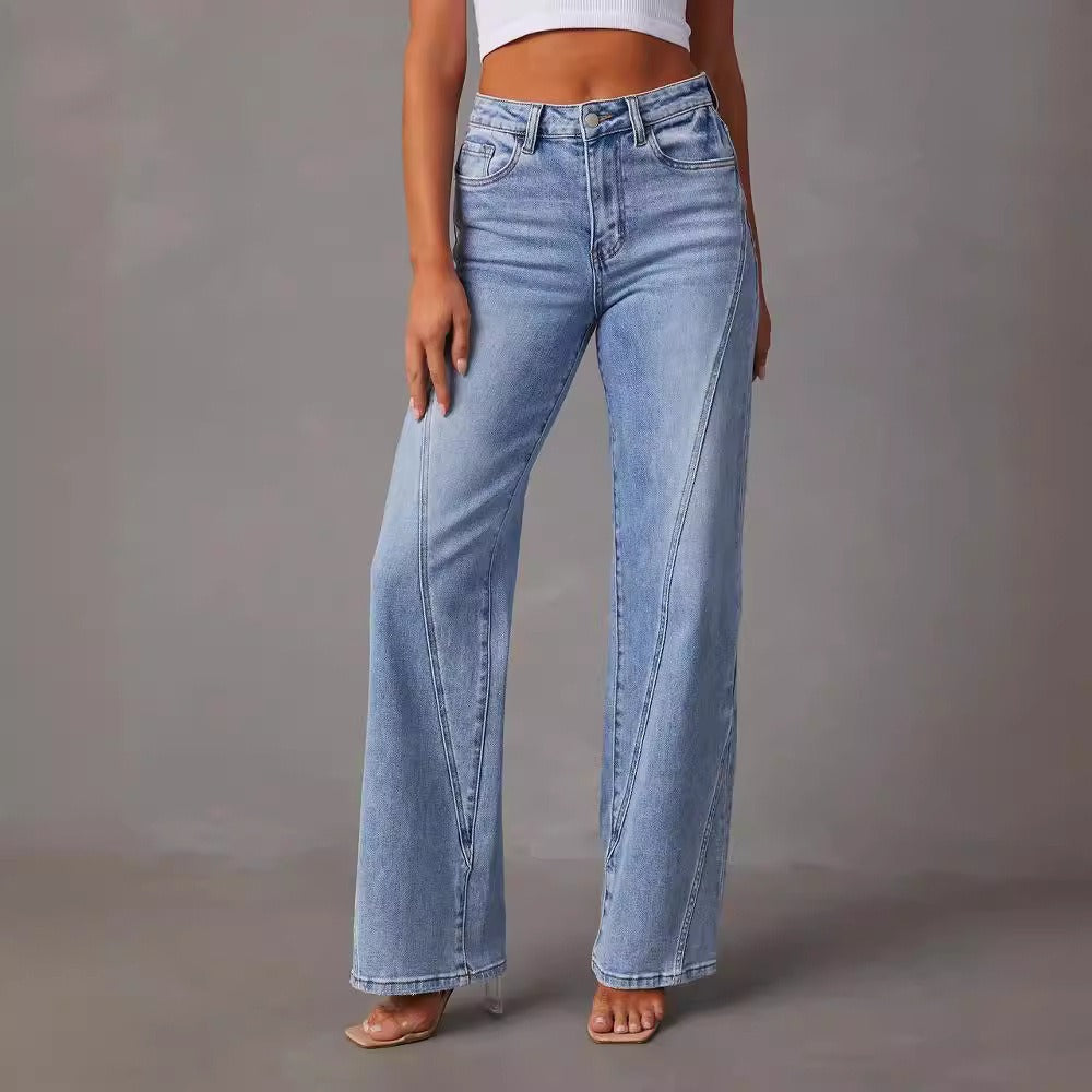 Loose patchwork wide leg jeans | 1 | eprolo