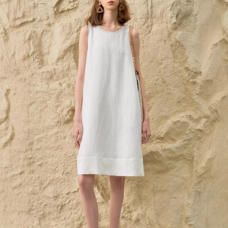 Sophisticated Summer Style | The High-End Tencel Linen A-Line Reveal - white
