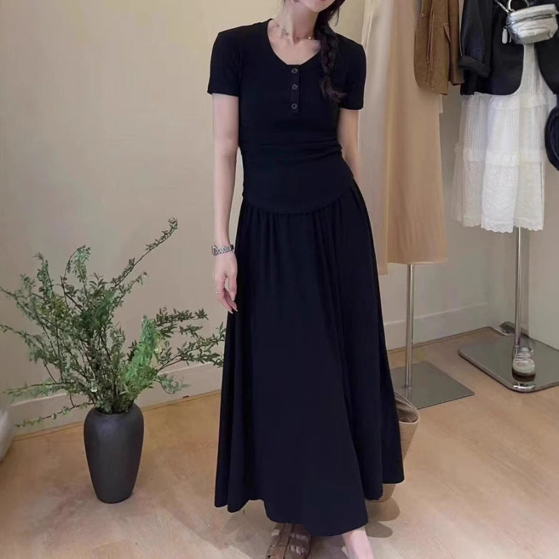 Fitted Top and Midi Skirt Two-Piece Set