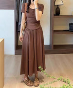 Fitted Top and Midi Skirt Two-Piece Set