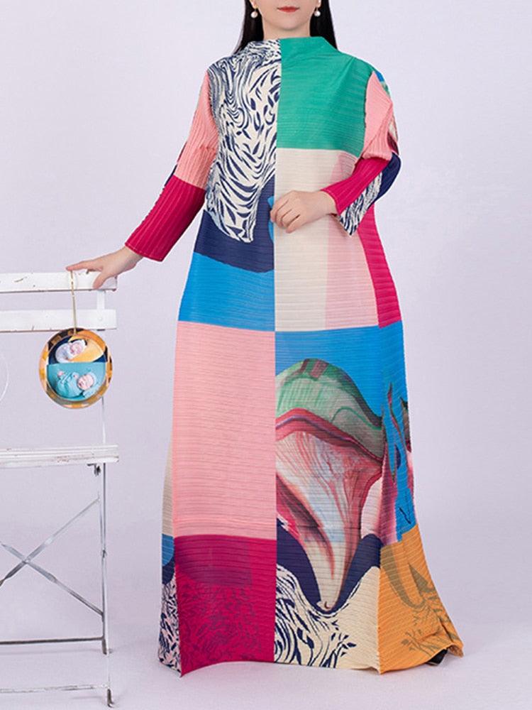 Maxi Pleated Dress - runwayfashionista.com