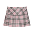 Edgy & Chic: The Pink Plaid Pleated Mini Skirt You Need!