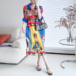 Bold & Beautiful: New Pleated Midi Dress - Royal Blue