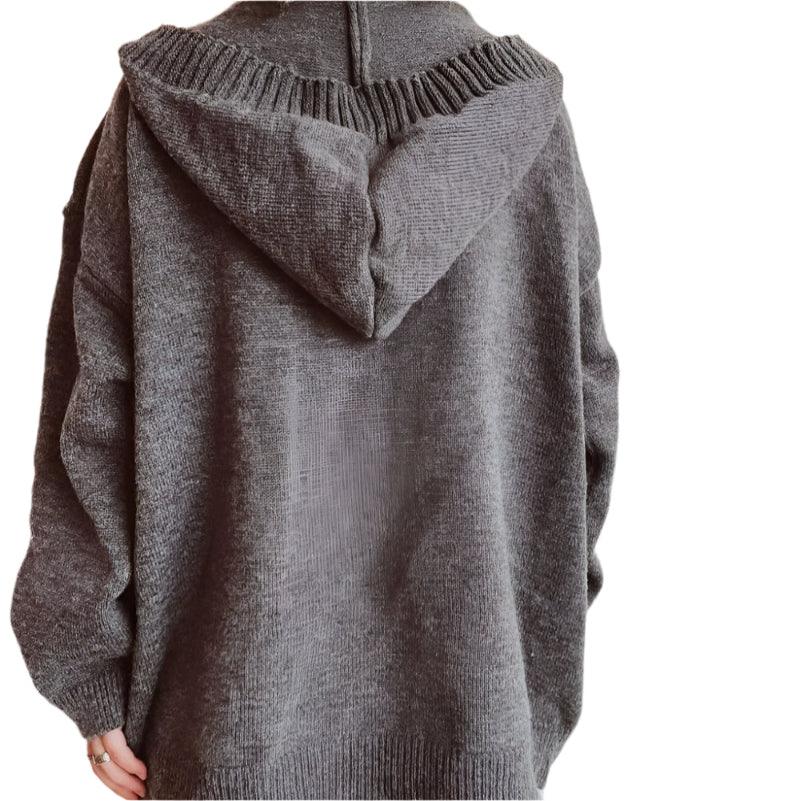 V-neck knitted cardigan - runwayfashionista.com