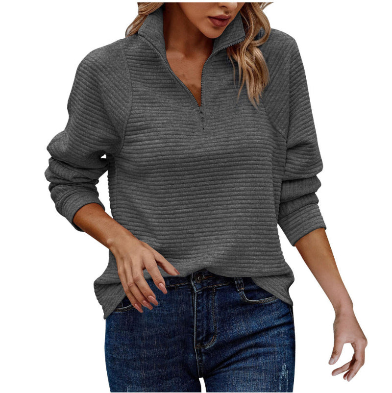Stand Up Collar Long Sleeve Hoodie