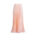 Glossy pleated long skirt