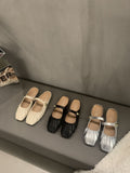 Half Tuo Flat Bottom Sandals - runwayfashionista.com