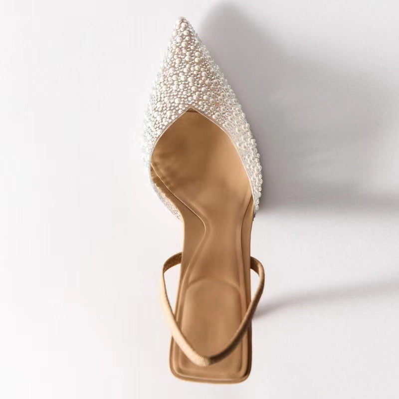 Pointed toe Pearl Heels