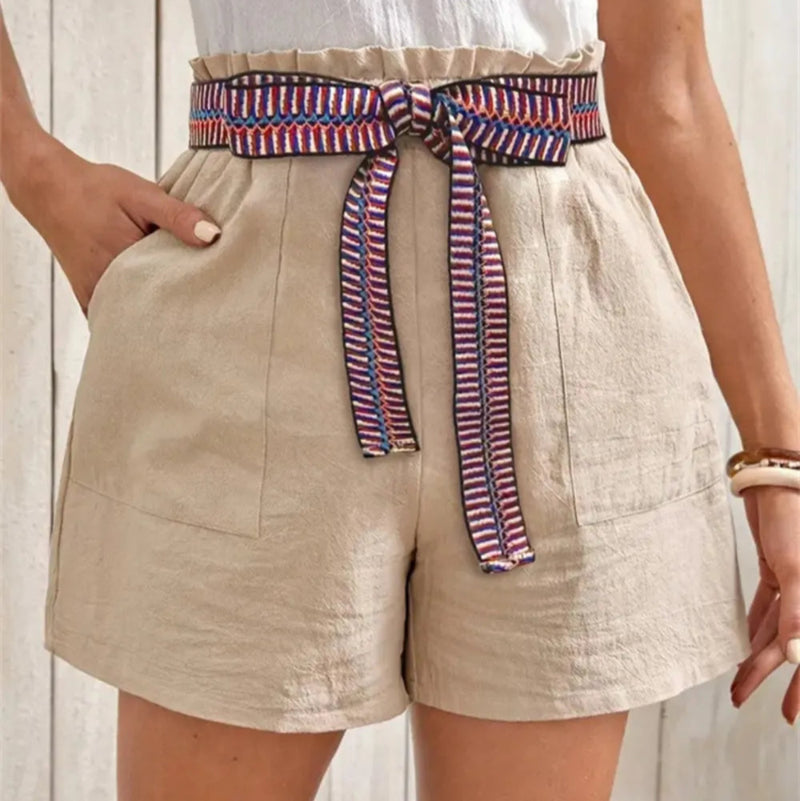 Tied High Waist Shorts