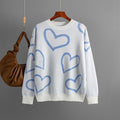 O Neck Heart-shaped Sweaters - runwayfashionista.com