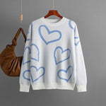 O Neck Heart-shaped Sweaters - runwayfashionista.com