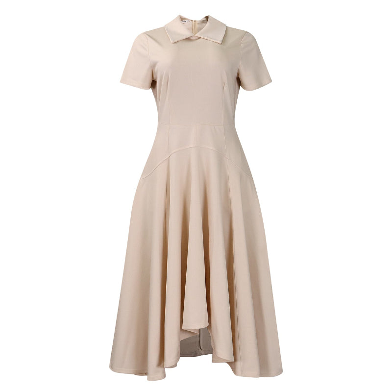 High-Waist A-Line Midi Dress