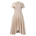 High-Waist A-Line Midi Dress