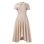 High-Waist A-Line Midi Dress