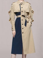 Mid length waistband windbreaker with contrasting color jacket - runwayfashionista.com