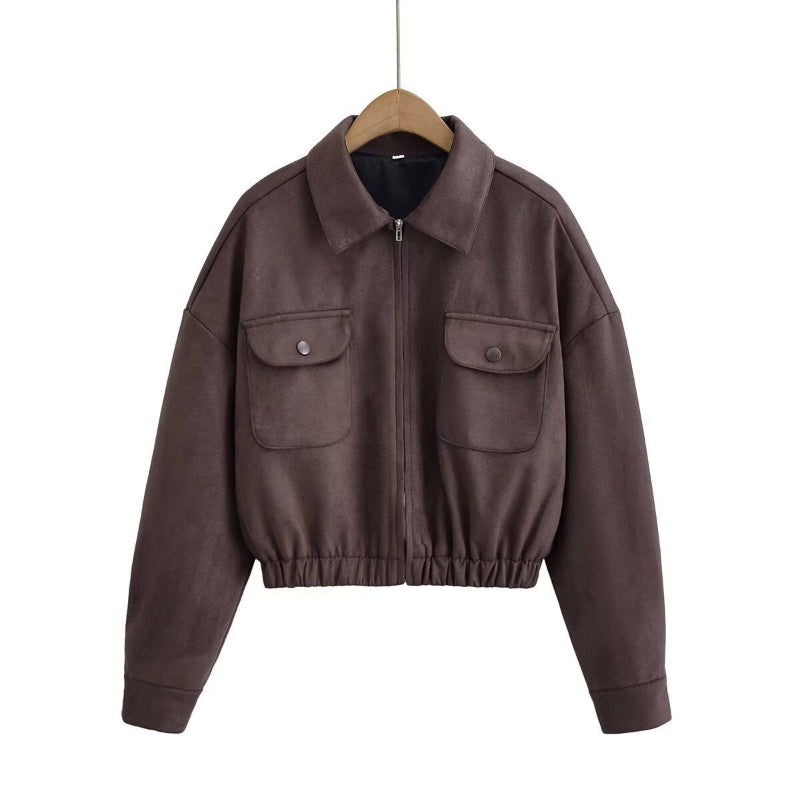 Effortless Autumn Chic: The Oversized Suede Statement - coffee