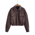 Effortless Autumn Chic: The Oversized Suede Statement - coffee