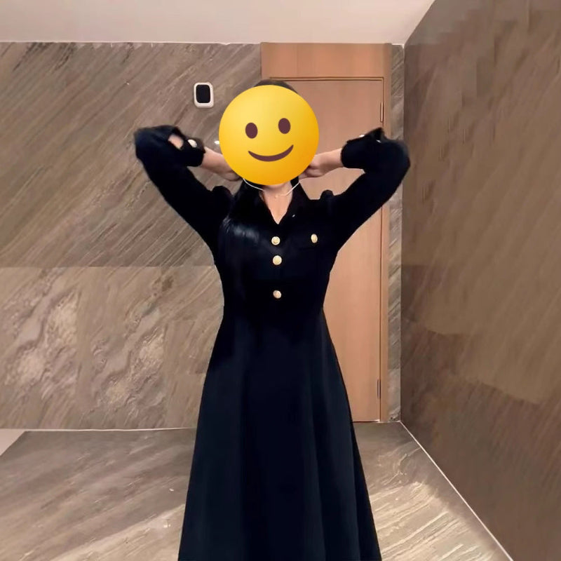 Black Hepburn Style Midi Dress