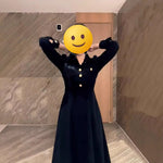 Black Hepburn Style Midi Dress