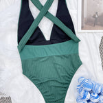 One-piece Patchwork Swimsuit