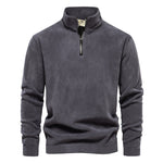 Simple Casual Stand Collar Pullover Sweater - grey