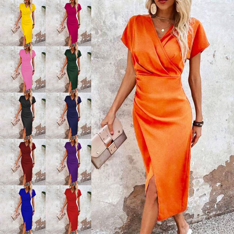 Short-sleeved Midi Dress