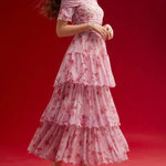 Floral Off-the-Shoulder Tiered Maxi Dress