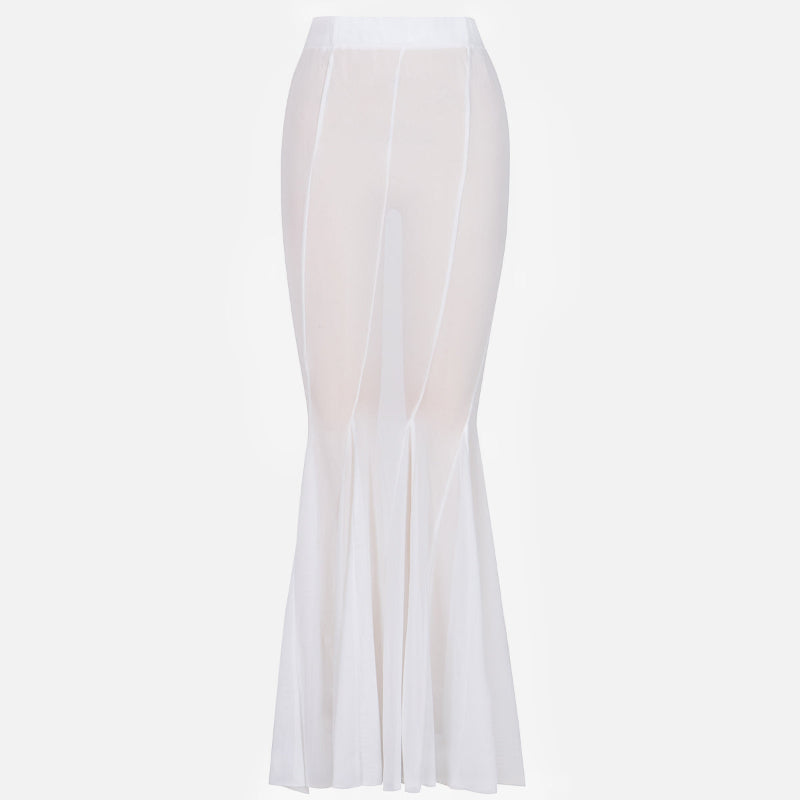 Mesh See-through Maxi Skirt