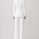 Knot Detail Blazer and Trouser Suit - white