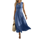 Sleeveless Maxi Dress - blue