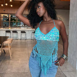 Sequined Tassel Camisole Top