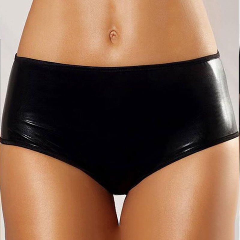 Plus Size  Faux Leather Panties - runwayfashionista.com