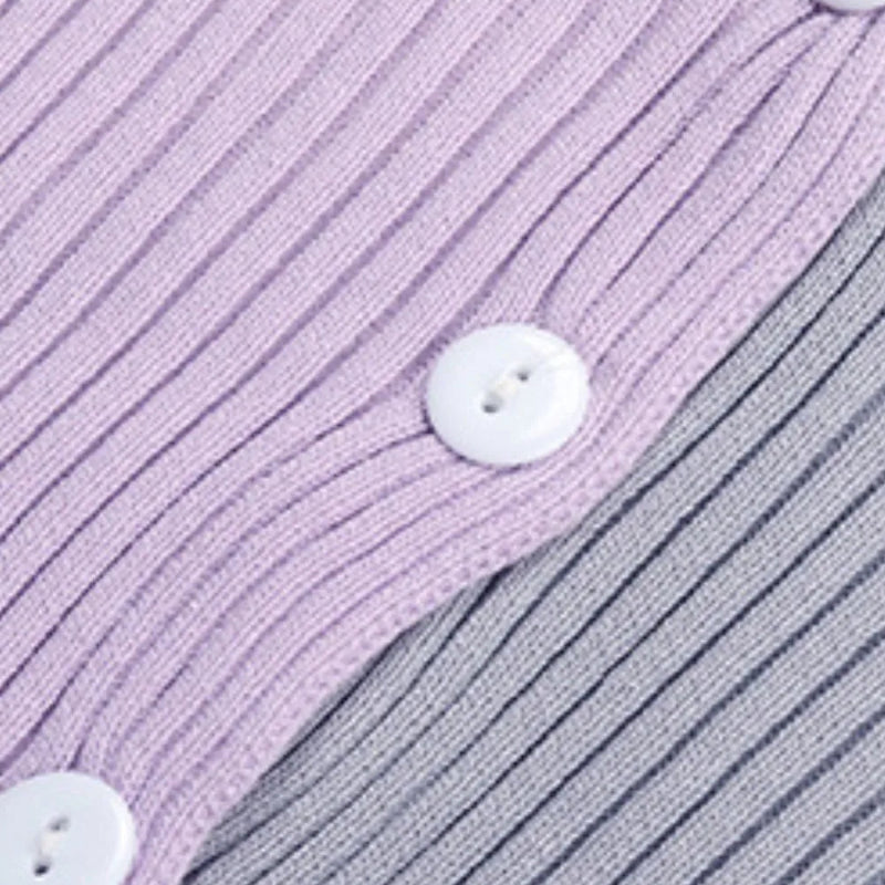 Contrast Button Up Long Sleeve Cardigan - runwayfashionista.com
