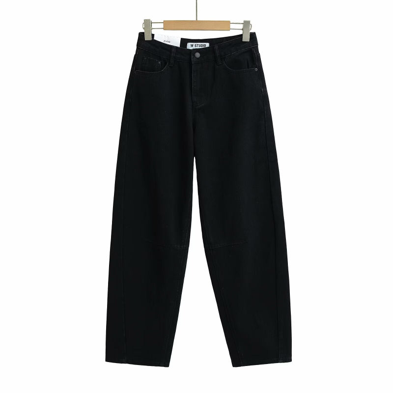 Step out boldly in these vintage high-waist wide-leg jeans that blend classic style with confident flair.