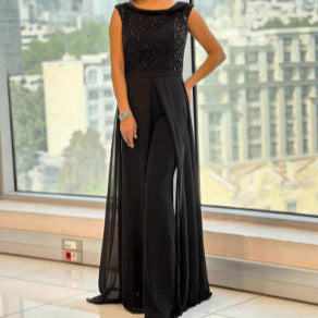 Sleeveless Sequined Long Party Midi Dress