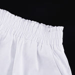 White Ruffled Linen-Blend Two-Piece Co-ord Set