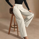 Chic Asymmetrical Suit-Style Pants